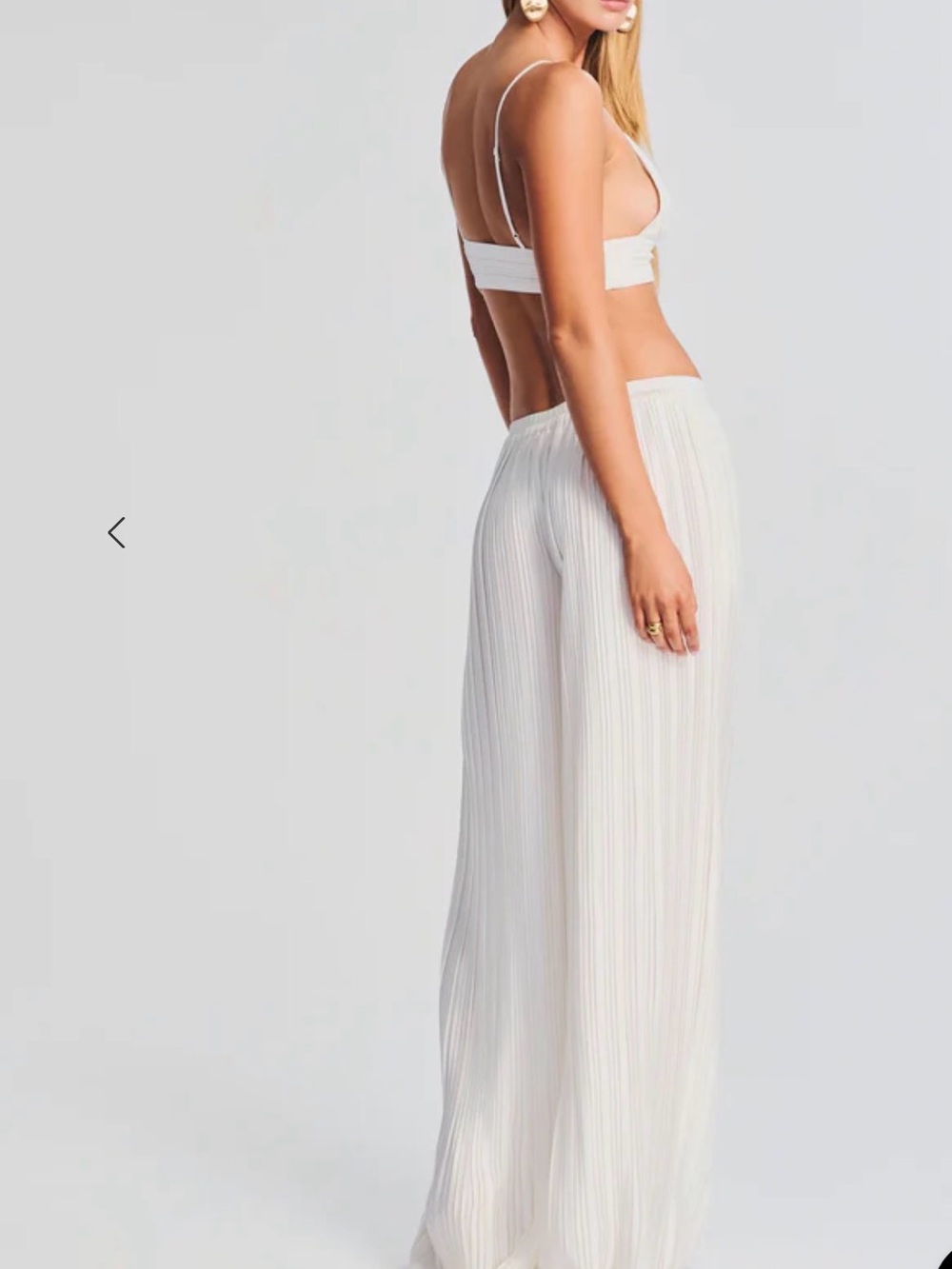 Rococo Sand Bree Bralette White Ribbed Triangle Crop Top NEW NWT XXL XXS - Picture 6 of 12